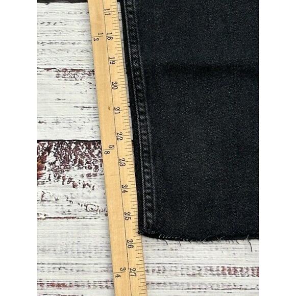 RE/DONE Womens 70s Stove Pipe Straight Leg Jeans Raw Hem Denim Black Size 25 NWT - Picture 11 of 11